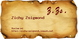 Zichy Zsigmond névjegykártya